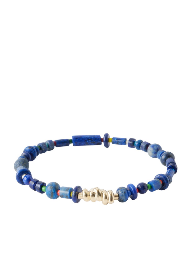Photo: Luis Morais - 14-Karat Gold Lapis Lazuli Beaded Bracelet