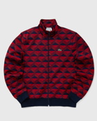 Lacoste Jacquard Zip Up Sweatshirt Red - Mens - Zippers