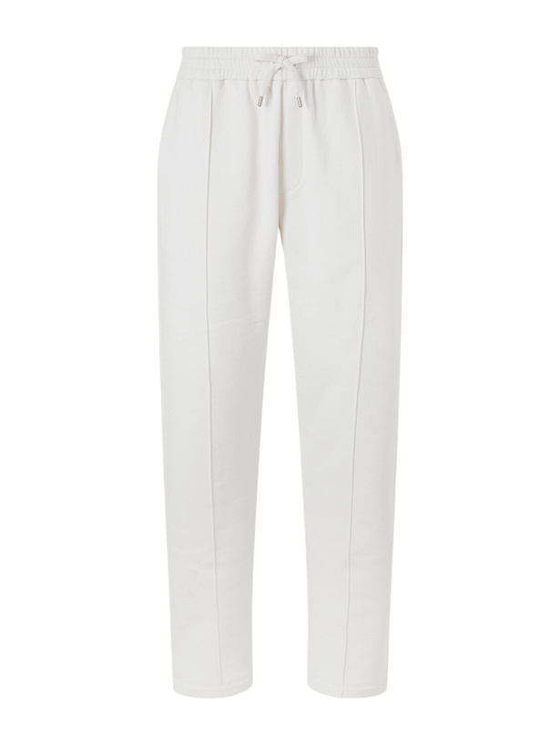 Photo: Ralph Lauren Purple label - Wimbledon Straight-Leg Embroidered Cotton and Cashmere-Blend Sweatpants - Neutrals