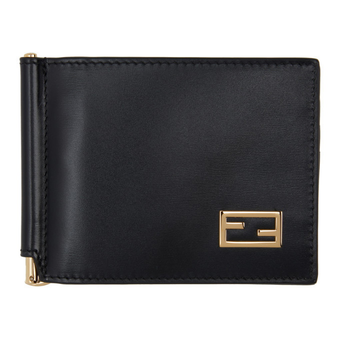 Photo: Fendi Black Baguette Bifold Money Clip Wallet