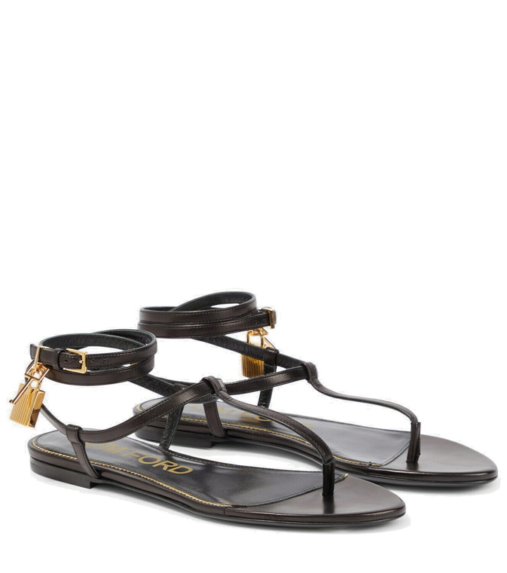 Photo: Tom Ford - Padlock leather thong sandals
