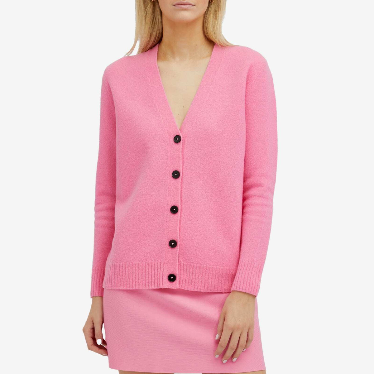 Jil Sander Women's Fine Cotton Cardigan in Electric Pink