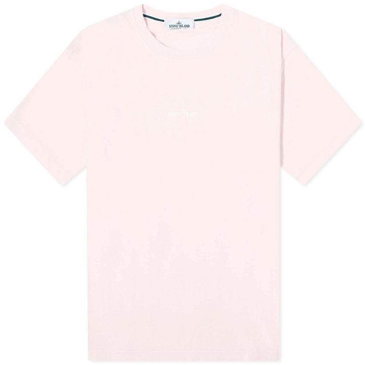 Photo: Stone Island Men's Scratched Print T-Shirt in Pink