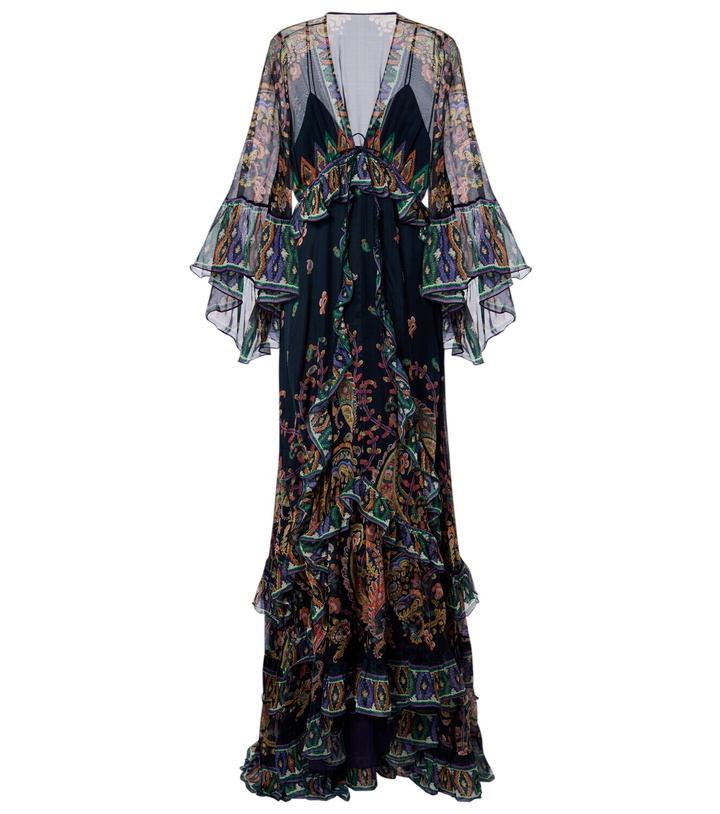 Photo: Etro Paisley tiered silk chiffon gown
