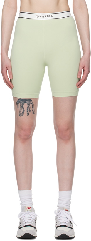 Photo: Sporty & Rich Green Serif Shorts