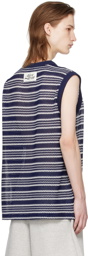 AFTER PRAY Navy Striped Tank Top