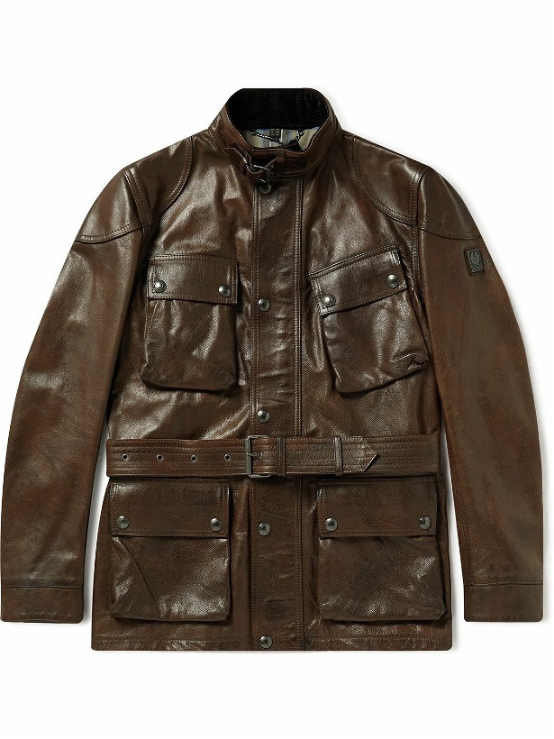 Photo: Belstaff - Trialmaster Panther Leather Jacket - Brown
