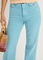 Chloe Embroidered Straight-leg Jeans Light Blue