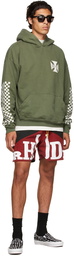 Rhude Black & Red Cupro Yachting Shorts