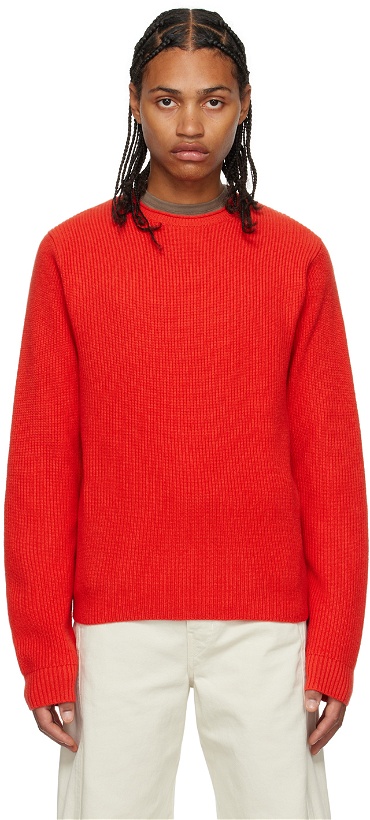 Photo: Guest in Residence SSENSE Exclusive Red True Rib 2.0 Sweater