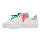 Emilio Pucci White Twill Scarf Sneakers