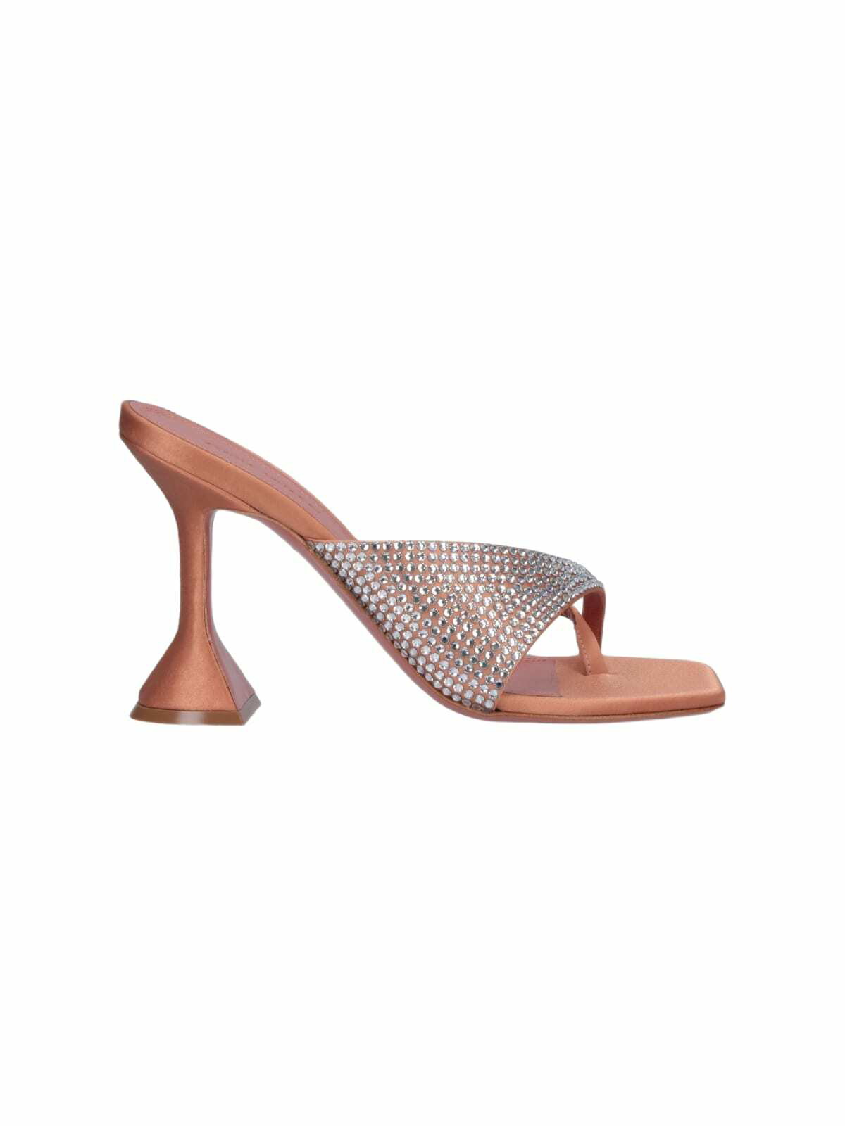 AMINA MUADDI Silver Rhinestones Rih ミュール Amina Muaddi Rih Crystal-embellished Mirrored-leather