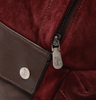 Brunello Cucinelli - Leather-Trimmed Suede Backpack - Men - Burgundy