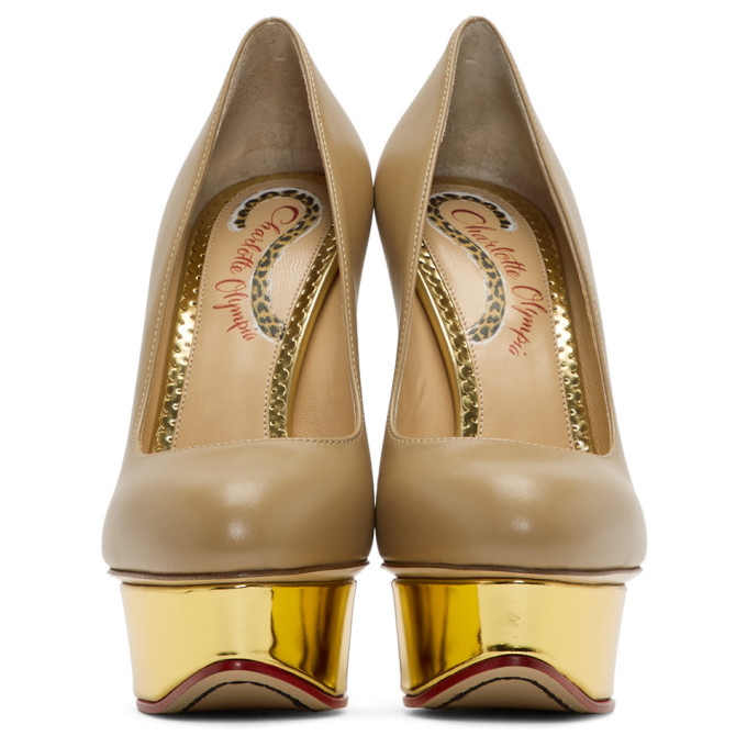 Charlotte Olympia Tan Dolly Platform Heels