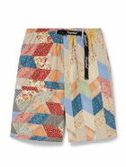 KAPITAL - Easy Straight-Leg Quilted Patchwork Cotton and Linen-Blend Shorts - Neutrals