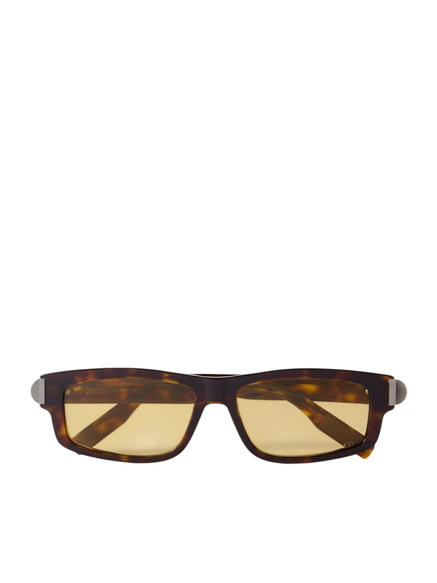 Photo: Dior Eyewear - CDIconS2I Rectangular-Frame Tortoiseshell Acetate Sunglasses