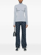 Sinead O'Dwyer Blue Draped-Panel Knit Sweater