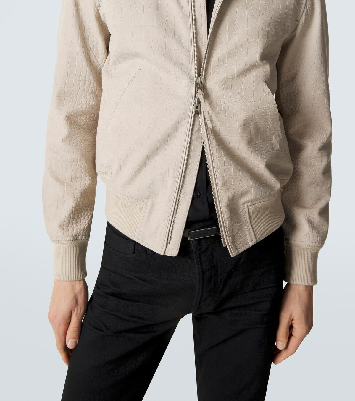 Tom Ford Printed leather bomber jacket