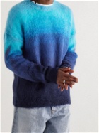 Off-White - Dégradé Brushed Mohair-Blend Sweater - Blue