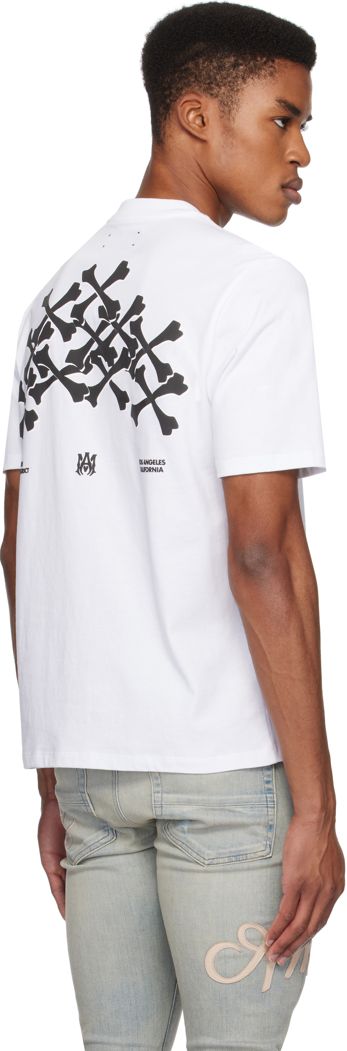 アミリ BONES STACKED TEE メンズ デニムや白のパンツに BONES STACKED TEE - White | AMIRI