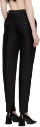 Totême Black Sewn Pleat Trousers