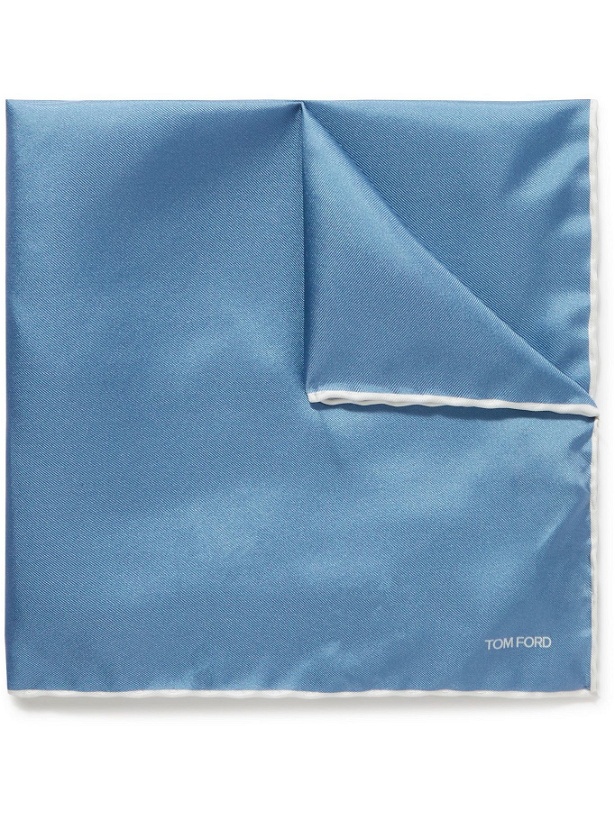 Photo: TOM FORD - Contrast-Tipped Silk-Twill Pocket Square