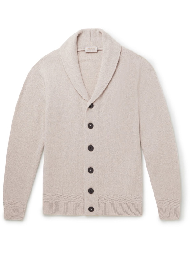 Photo: JOHN SMEDLEY - Cullen Recycled Cashmere and Merino Wool Cardigan - Neutrals