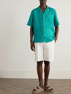 Frescobol Carioca - Angelo Camp-Collar Linen Shirt - Blue