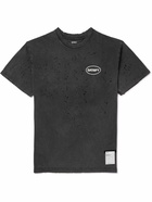 Satisfy - Distressed Logo-Print MothTech™ Cotton-Jersey T-Shirt - Black