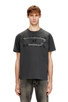 Diesel Regular T-shirt with D appliqué - T-Shirts Mens in Grey