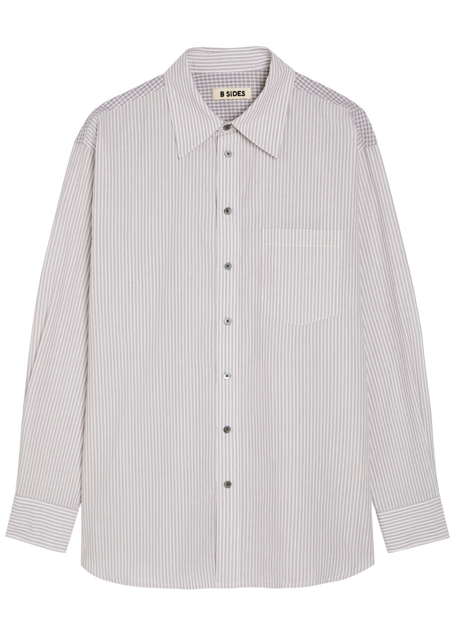 B Sides Ramona Printed Cotton-poplin Shirt Light Purple