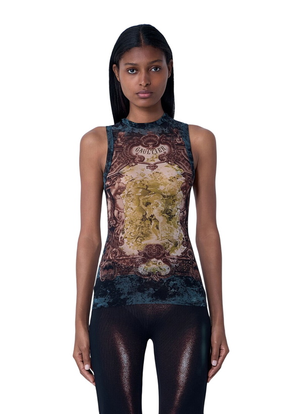 Photo: Jean Paul Gaultier Médaillon Mesh Tank Top