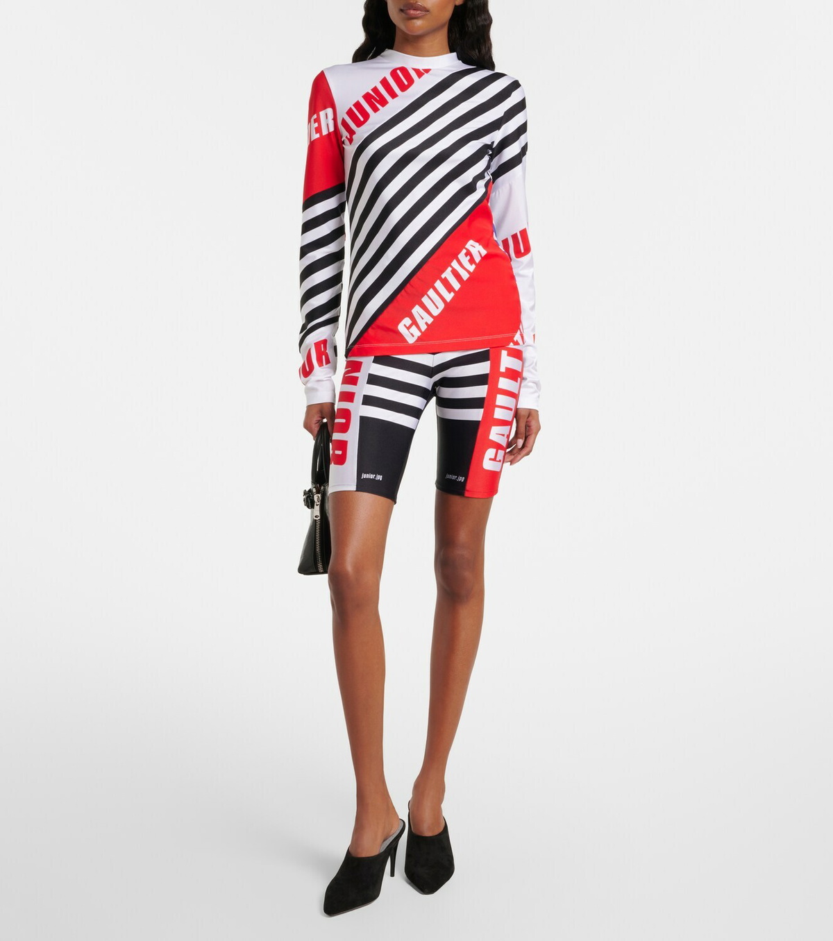 Jean Paul Gaultier Logo striped jersey T-shirt