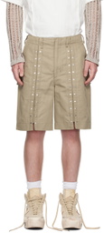 NVRFRGT Beige Studded Shorts