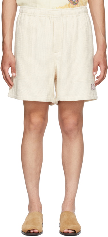 Photo: Bode Off-White Basket Weave Rugby Shorts