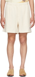 Bode Off-White Basket Weave Rugby Shorts