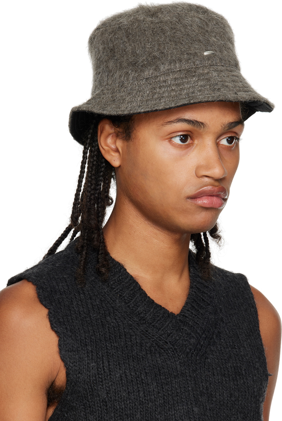 Our Legacy Gray Hairy Bucket Hat Our Legacy