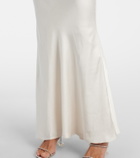Self-Portrait Caped lace and satin maxi dress