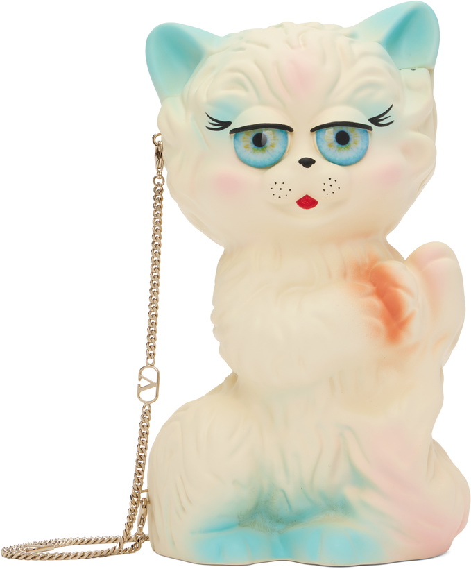 Photo: Valentino Garavani Off-White & Blue 'Le Chat de La Maison Minaudiere' Bag