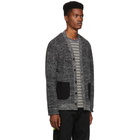 Junya Watanabe Black and White Fraise Stitch Cardigan