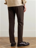 Mr P. - Straight-Leg Cotton-Blend Twill Trousers - Brown