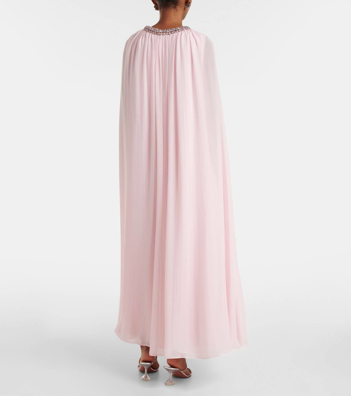 Self-Portrait Caped chiffon gown