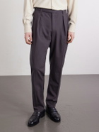 Boglioli - Straight-Leg Pleated Virgin Wool Trousers - Brown