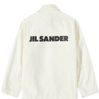 Jil Sander Men's Back Logo Coach Jacket in Antique White