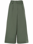 WEEKEND MAX MARA Recco Belted Cotton Canvas Wide Pants