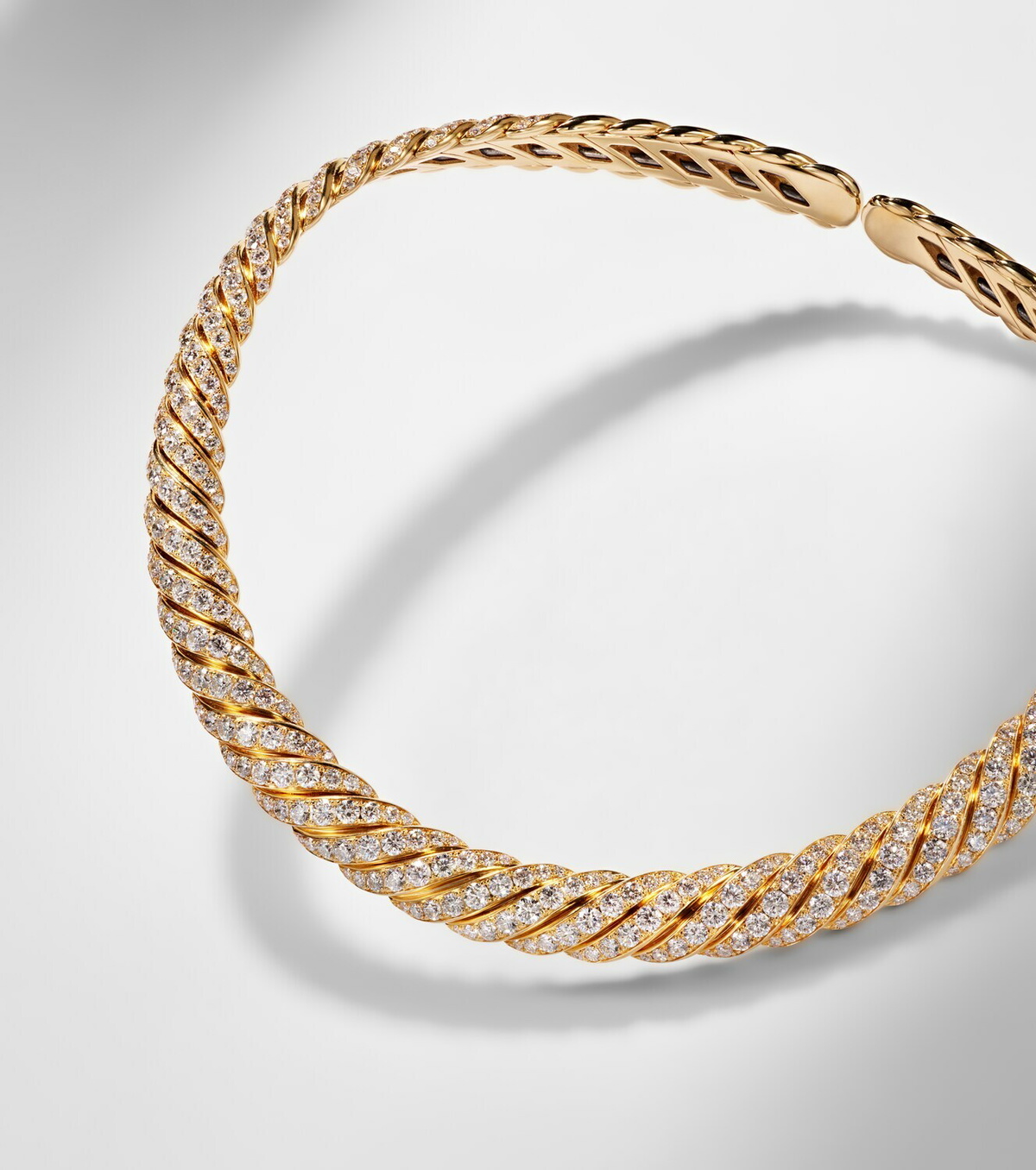 David Yurman Sculpted Cable 18kt gold necklace with diamonds