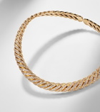David Yurman Sculpted Cable 18kt gold necklace with diamonds