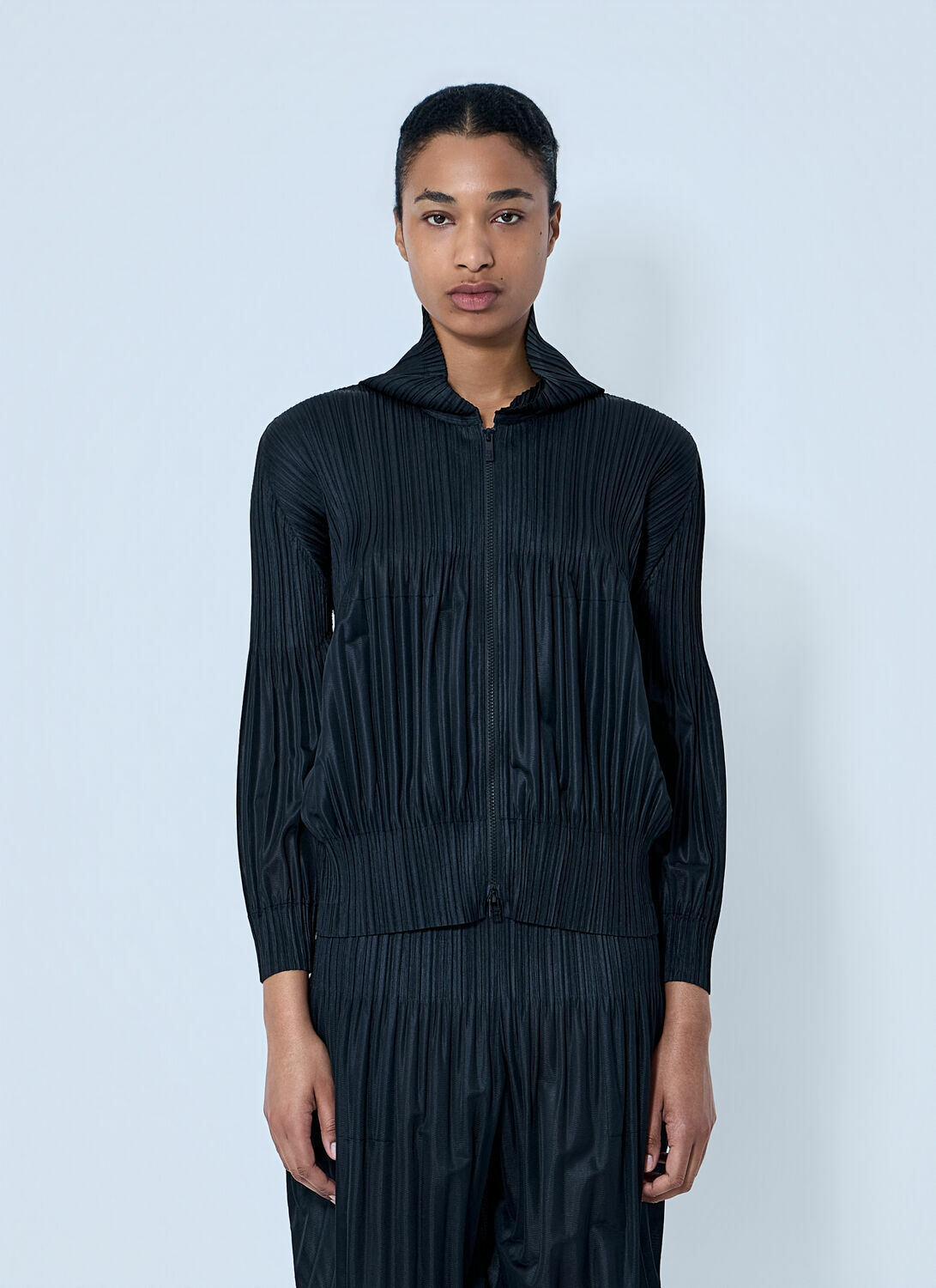 Pleats Please Issey Miyake Pleated Zip-Up Jacket