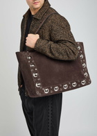 Valentino Nellcôte Large Studded Suede Tote - Brown - One Size
