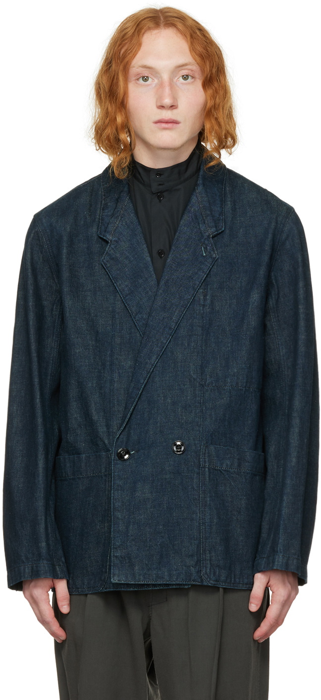 【関税込み】LEMAIRE ブルー Workwear テーラードジャケット LEMAIRE Workwear Blazer | Blue | FARFETCH